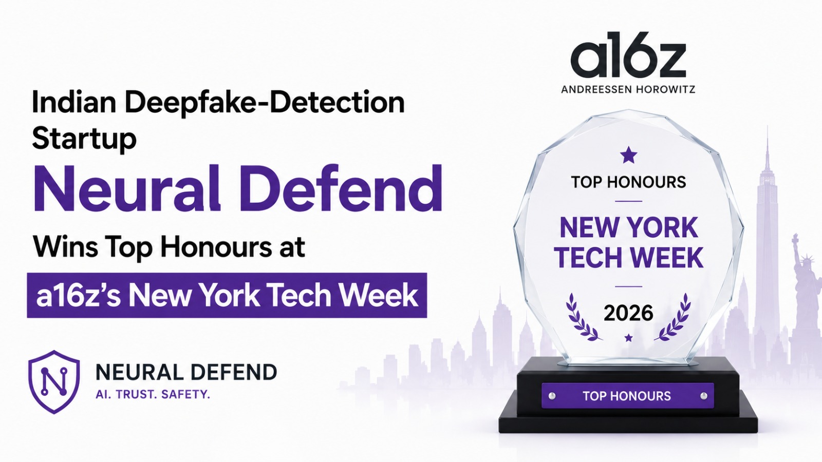 Indian Deepfake-Detection Startup Neural Defend Wins Top Honours at a16z's New York Tech Week