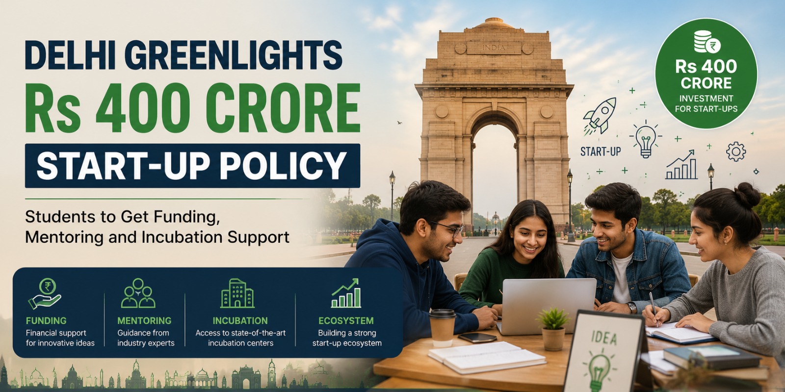 Delhi Greenlights Rs 400 Crore Start-Up Policy Students to Get Funding, Mentoring and Incubation Support