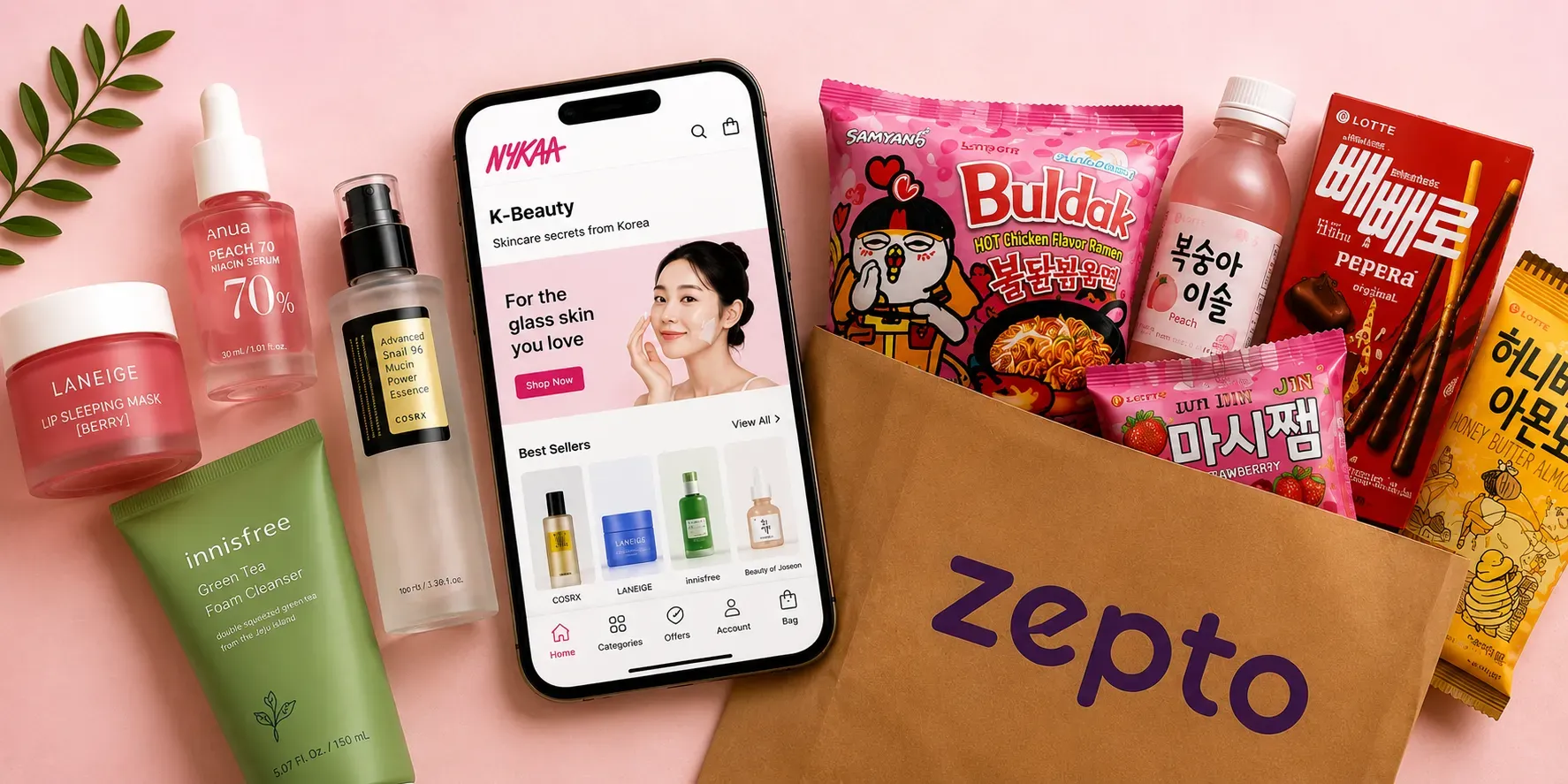 How Nykaa and Zepto Are Profiting From India's Korean Wave